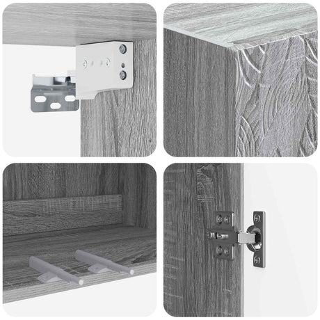 Wooden Storage Cabinet 66cm Wide Wall Hung With 2 Doors - Vantage Home