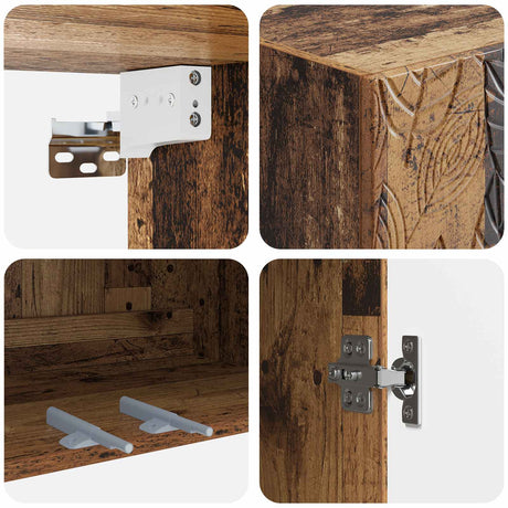 Wooden Storage Cabinet 66cm Wide Wall Hung With 2 Doors - Vantage Home