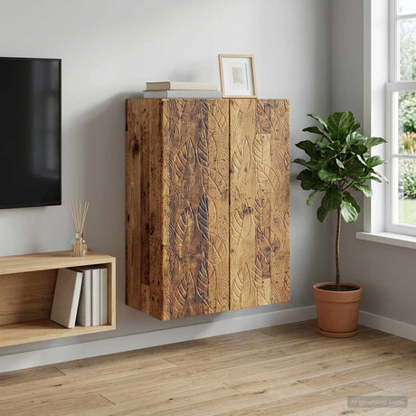 Wooden Storage Cabinet 66cm Wide Wall Hung With 2 Doors - Vantage Home