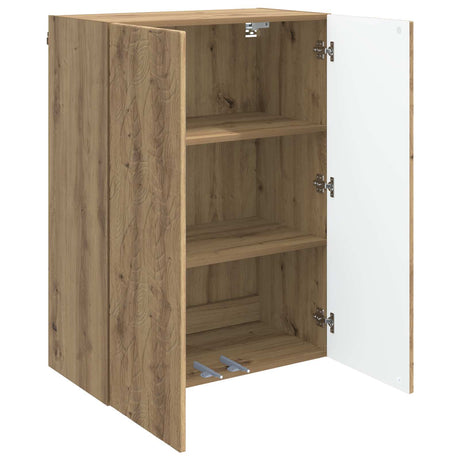 Wooden Storage Cabinet 66cm Wide Wall Hung With 2 Doors - Vantage Home