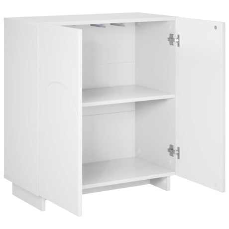 Wooden Storage Cabinet 67cm Wide With 2 Doors - Vantage Home