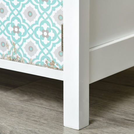 Wooden Storage Cabinet 68cm Wide With 3 Doors And 2 Drawers - Velmora