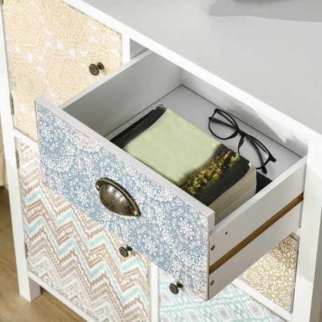 Wooden Storage Cabinet 68cm Wide With 3 Doors And 2 Drawers - Velmora