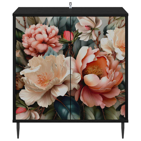 Wooden Storage Cabinet 69cm Wide With 2 Doors And Raised Feet - Borne