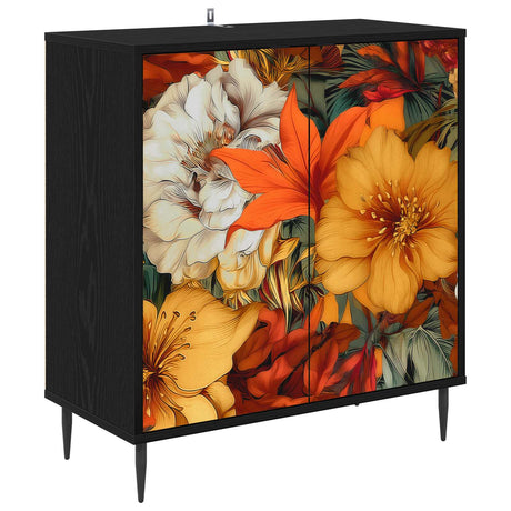 Wooden Storage Cabinet 69cm Wide With 2 Doors And Raised Feet - Gennep