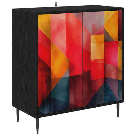 Wooden Storage Cabinet 69cm Wide With 2 Doors And Raised Feet - Heesch