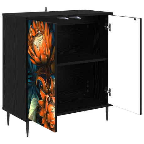Wooden Storage Cabinet 69cm Wide With 2 Doors And Raised Feet - Lochem