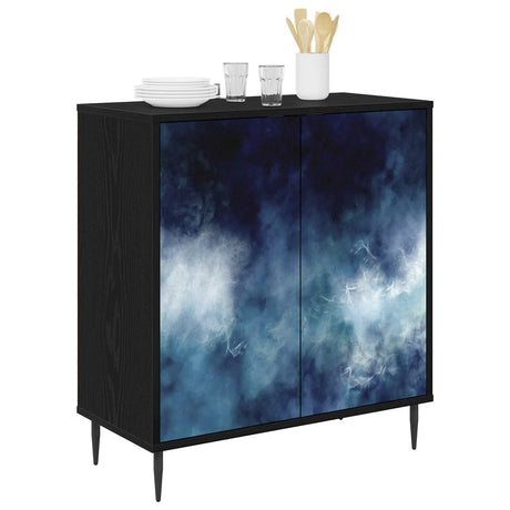 Wooden Storage Cabinet 69cm Wide With 2 Doors And Raised Feet - Raalte