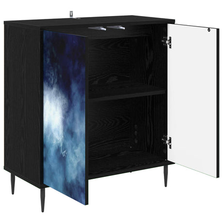 Wooden Storage Cabinet 69cm Wide With 2 Doors And Raised Feet - Raalte