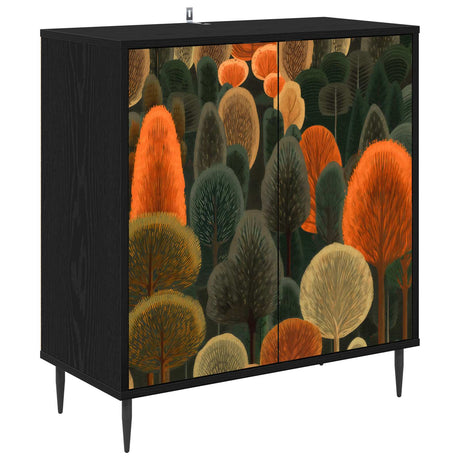 Wooden Storage Cabinet 69cm Wide With 2 Doors And Raised Feet - Zaandam