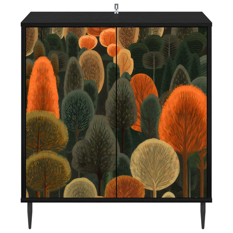 Wooden Storage Cabinet 69cm Wide With 2 Doors And Raised Feet - Zaandam
