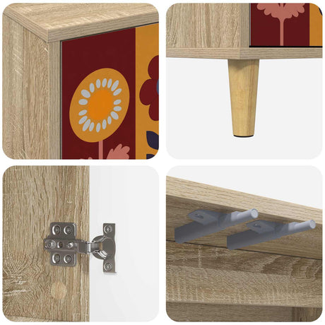 Wooden Storage Cabinet 69cm Wide With 2 Doors - Essen