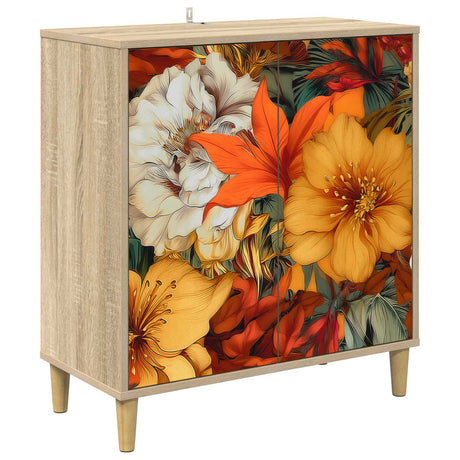 Wooden Storage Cabinet 69cm Wide With 2 Doors - Gennep