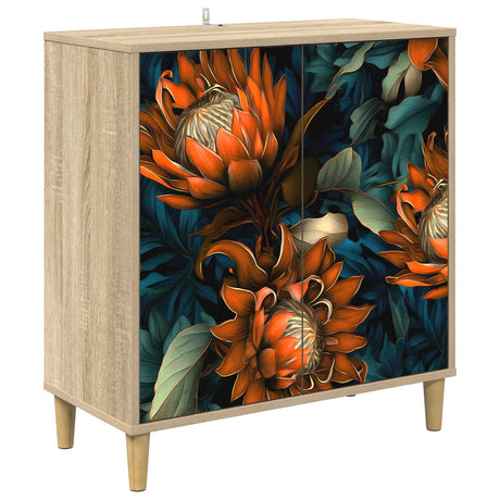 Wooden Storage Cabinet 69cm Wide With 2 Doors - Lochem