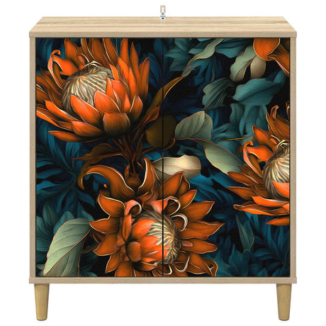 Wooden Storage Cabinet 69cm Wide With 2 Doors - Lochem