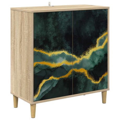 Wooden Storage Cabinet 69cm Wide With 2 Doors - Wijhe