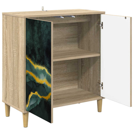Wooden Storage Cabinet 69cm Wide With 2 Doors - Wijhe