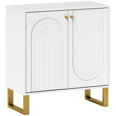 Wooden Storage Cabinet 72.5cm Wide With 2 Doors - Velmora