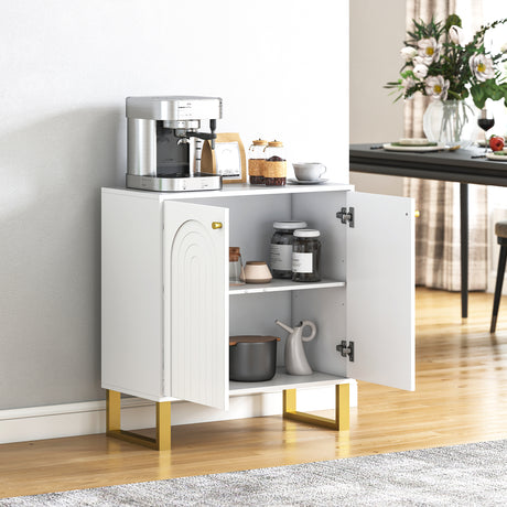 Wooden Storage Cabinet 72.5cm Wide With 2 Doors - Velmora
