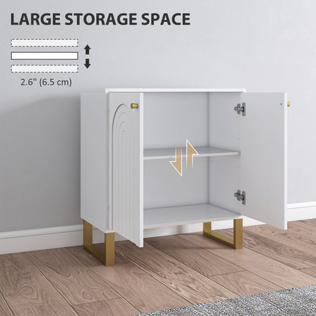 Wooden Storage Cabinet 72.5cm Wide With 2 Doors - Velmora
