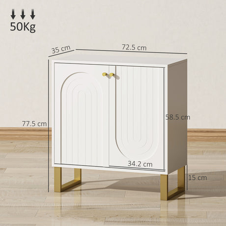 Wooden Storage Cabinet 72.5cm Wide With 2 Doors - Velmora