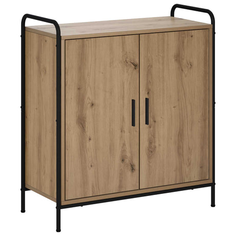 Wooden Storage Cabinet 73cm Wide With 2 Doors And Steel Frame - Vantage Home