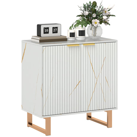 Wooden Storage Cabinet 76.5cm Wide With 2 Doors - Velmora