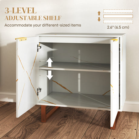 Wooden Storage Cabinet 76.5cm Wide With 2 Doors - Velmora