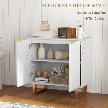 Wooden Storage Cabinet 76.5cm Wide With 2 Doors - Velmora