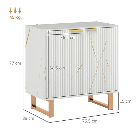 Wooden Storage Cabinet 76.5cm Wide With 2 Doors - Velmora