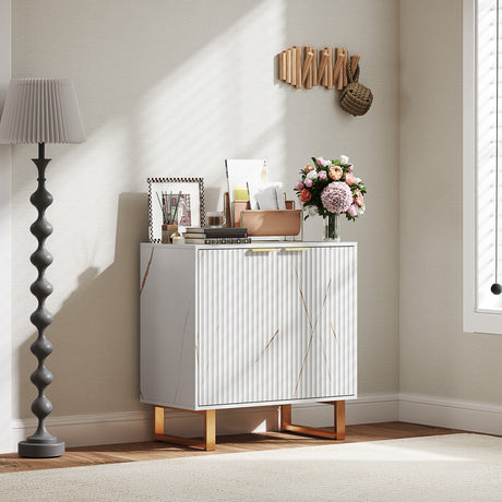 Wooden Storage Cabinet 76.5cm Wide With 2 Doors - Velmora