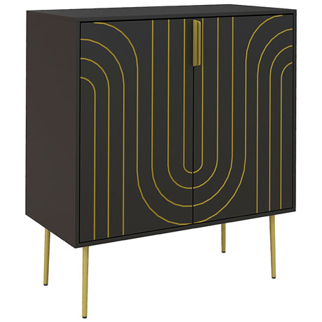 Wooden Storage Cabinet 78cm Wide With 2 Doors - Velmora