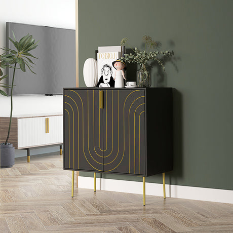 Wooden Storage Cabinet 78cm Wide With 2 Doors - Velmora