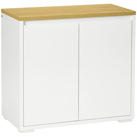Wooden Storage Cabinet 80cm Wide With 2 Doors - Velmora