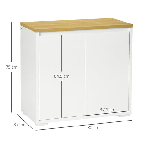Wooden Storage Cabinet 80cm Wide With 2 Doors - Velmora