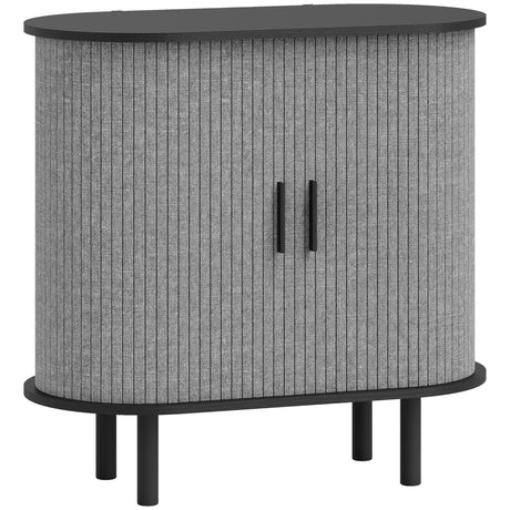 Wooden Storage Cabinet 80cm Wide With 2 Sliding Doors - Velmora