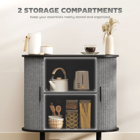 Wooden Storage Cabinet 80cm Wide With 2 Sliding Doors - Velmora
