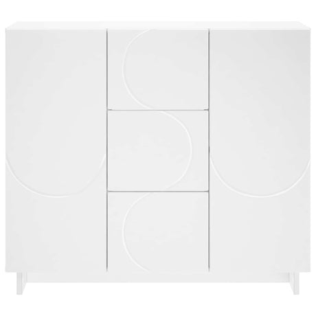 Wooden Storage Cabinet 85.5cm Wide With 2 Doors And 3 Drawers - Vantage Home