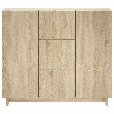 Wooden Storage Cabinet 85.5cm Wide With 2 Doors And 3 Drawers - Vantage Home