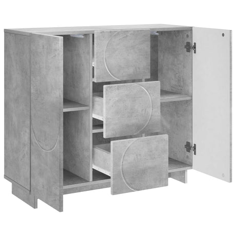Wooden Storage Cabinet 85.5cm Wide With 2 Doors And 3 Drawers - Vantage Home
