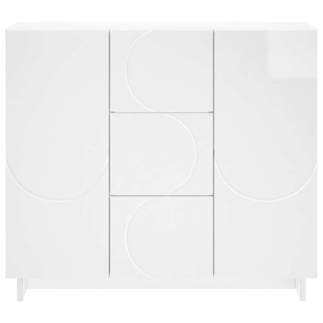 Wooden Storage Cabinet 85.5cm Wide With 2 Doors And 3 Drawers - Vantage Home