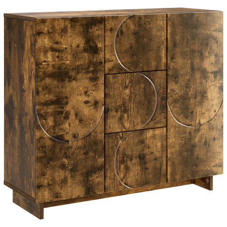 Wooden Storage Cabinet 85.5cm Wide With 2 Doors And 3 Drawers - Vantage Home