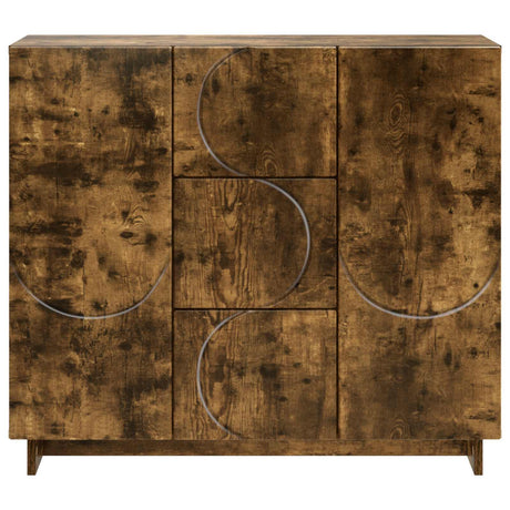 Wooden Storage Cabinet 85.5cm Wide With 2 Doors And 3 Drawers - Vantage Home