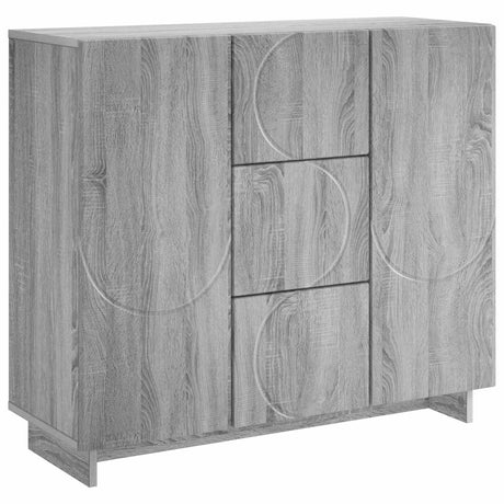 Wooden Storage Cabinet 85.5cm Wide With 2 Doors And 3 Drawers - Vantage Home