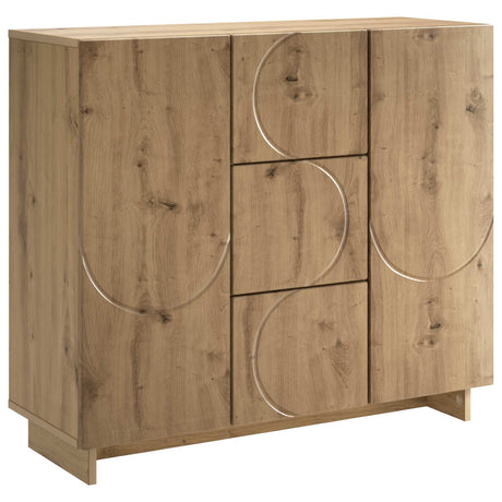 Wooden Storage Cabinet 85.5cm Wide With 2 Doors And 3 Drawers - Vantage Home