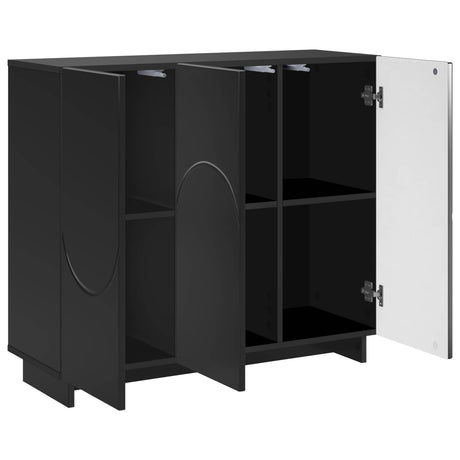 Wooden Storage Cabinet 85.5cm Wide With 3 Doors - Vantage Home