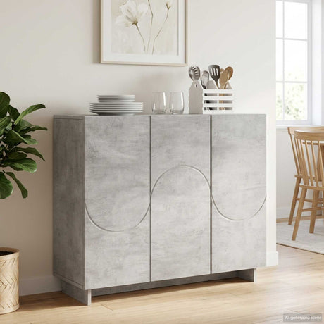 Wooden Storage Cabinet 85.5cm Wide With 3 Doors - Vantage Home