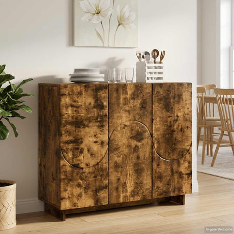 Wooden Storage Cabinet 85.5cm Wide With 3 Doors - Vantage Home