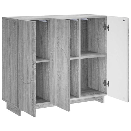 Wooden Storage Cabinet 85.5cm Wide With 3 Doors - Vantage Home