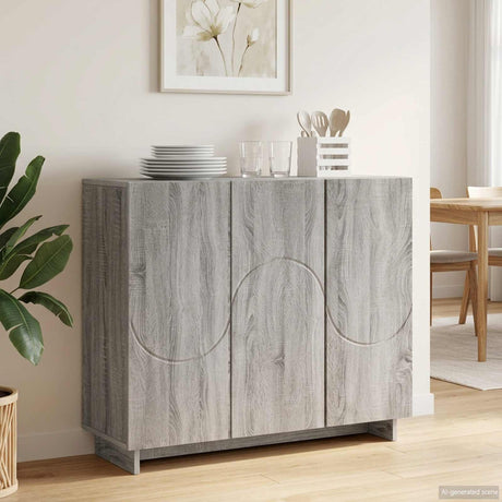 Wooden Storage Cabinet 85.5cm Wide With 3 Doors - Vantage Home